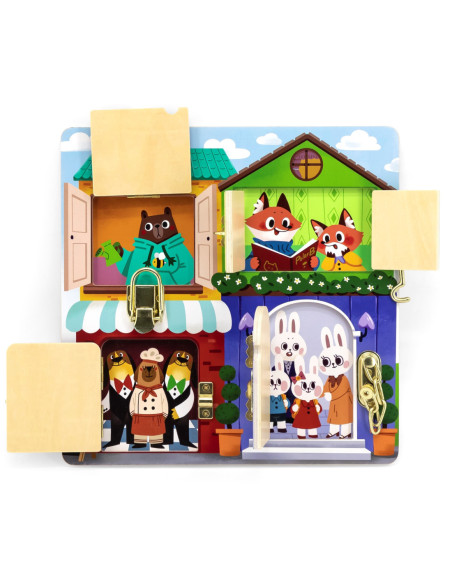 Viga Drewniana Tablica Manipulacyjna Zamek i Zatrzask Dom