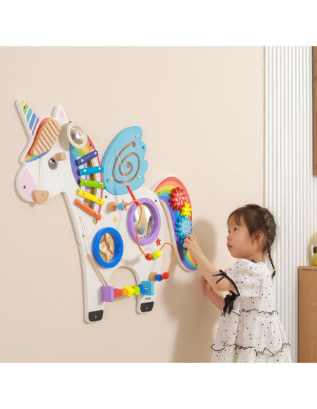 Viga Drewniana Tablica Sensoryczna Manipulacyjna Jednorożec