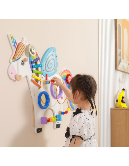 Viga Drewniana Tablica Sensoryczna Manipulacyjna Jednorożec