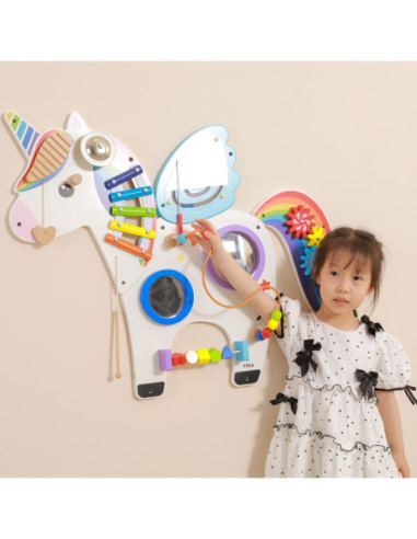 Viga Drewniana Tablica Sensoryczna Manipulacyjna Jednorożec