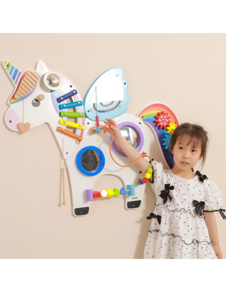 Viga Drewniana Tablica Sensoryczna Manipulacyjna Jednorożec