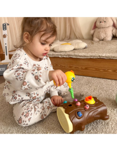 WOOPIE Magnetyczna Gra Zręcznościowa Złap Robaczka 2 Dzięcioły + 10 Robaczków