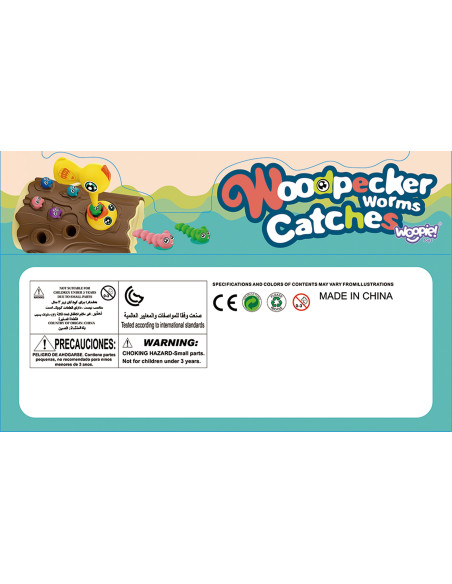 WOOPIE Magnetyczna Gra Zręcznościowa Złap Robaczka 2 Dzięcioły + 10 Robaczków