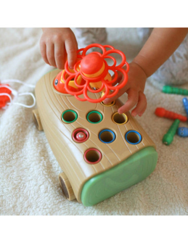 WOOPIE Gra Zręcznościowa Dzięcioł Wbijak Robaków 3w1 Wózek Ciągacz dla Niemowląt