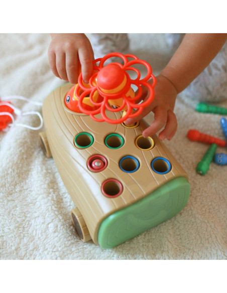 WOOPIE Gra Zręcznościowa Dzięcioł Wbijak Robaków 3w1 Wózek Ciągacz dla Niemowląt