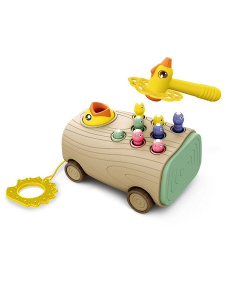 WOOPIE Gra Zręcznościowa Dzięcioł Wbijak Robaków 3w1 Wózek Ciągacz dla Niemowląt