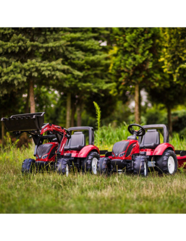 FALK Traktor Valtra Bordowy na Pedały z Przyczepką i Łyżką od 3 Lat