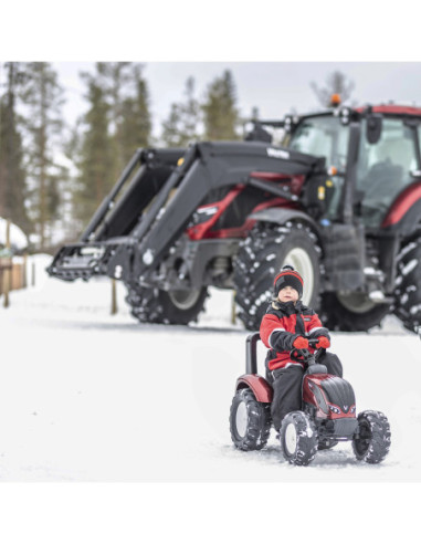 FALK Traktorek Czerwony Valtra S4 na Pedały z Przyczepką od 3 Lat
