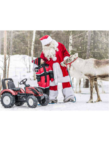 FALK Traktorek Czerwony Valtra S4 na Pedały z Przyczepką od 3 Lat