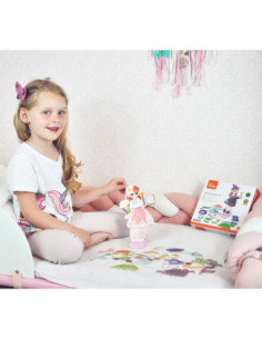 Viga Drewniana Układanka Magnetyczna Ubieranka Edukacyjna 2