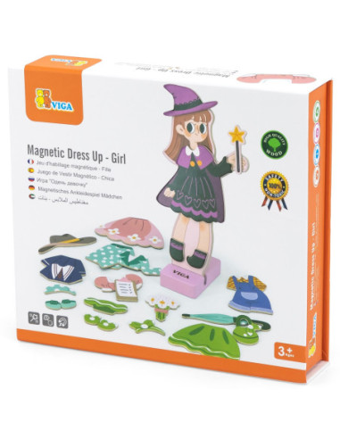 Viga Drewniana Układanka Magnetyczna Ubieranka Edukacyjna