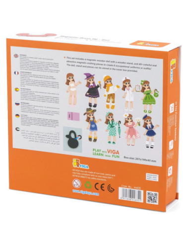 Viga Drewniana Układanka Magnetyczna Ubieranka Edukacyjna