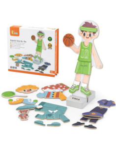 VIGA Wooden Magnetic Educational Dress Up Puzzle