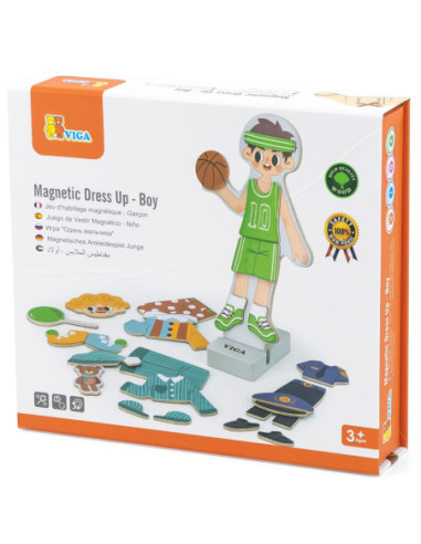 Viga Drewniana Układanka Magnetyczna Ubieranka Edukacyjna