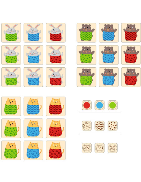 VIGA Drewniana Układanka Gra w  Szybkie Dopasowanie 27 el.