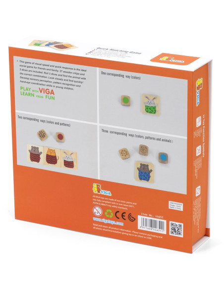 VIGA Drewniana Układanka Gra w  Szybkie Dopasowanie 27 el.