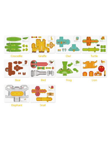 WOOPIE ART&FUN Zestaw Kreatywny Origami 3D Zrób to Sam 10 Zwierzaków