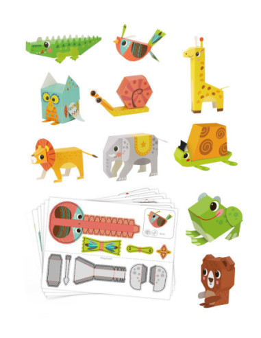 WOOPIE ART&FUN Zestaw Kreatywny Origami 3D Zrób to Sam 10 Zwierzaków