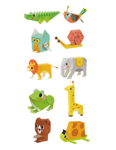 WOOPIE ART&FUN Zestaw Kreatywny Origami 3D Zrób to Sam 10 Zwierzaków