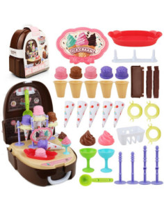 WOOPIE Zestaw Małego Kucharza Lodziarnia Sklepik w Plecaku 36 el.