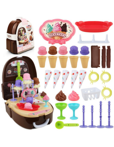 WOOPIE Zestaw Małego Kucharza Lodziarnia Sklepik w Plecaku 36 el.