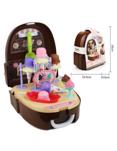 WOOPIE Zestaw Małego Kucharza Lodziarnia Sklepik w Plecaku 36 el.