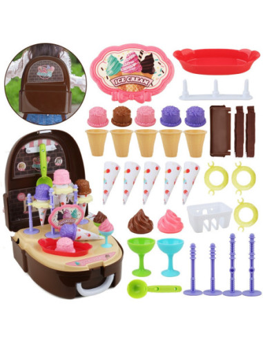 WOOPIE Zestaw Małego Kucharza Lodziarnia Sklepik w Plecaku 36 el.