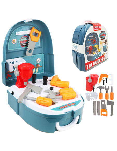 WOOPIE Zestaw Małego Majsterkowicza Warsztat w Plecaku 15 el.