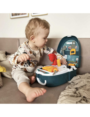 WOOPIE Zestaw Małego Majsterkowicza Warsztat w Plecaku 15 el.