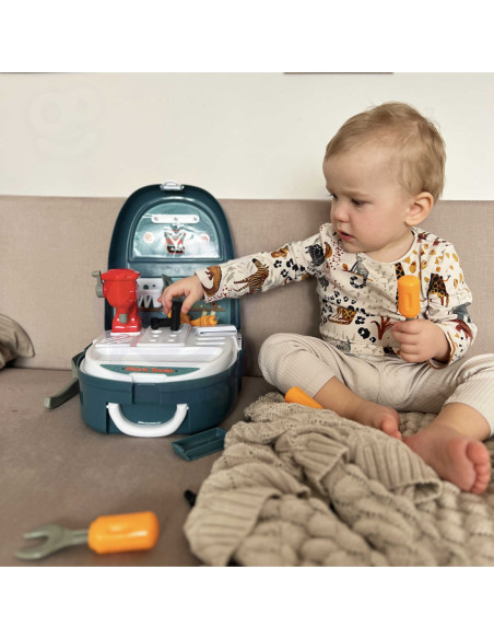 WOOPIE Zestaw Małego Majsterkowicza Warsztat w Plecaku 15 el.