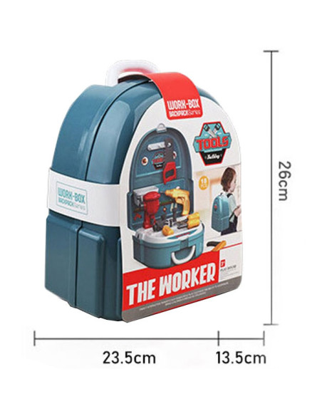 WOOPIE Zestaw Małego Majsterkowicza Warsztat w Plecaku 15 el.