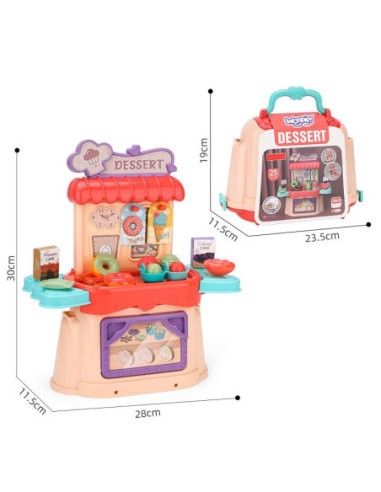 WOOPIE Cukiernia Lodziarnia Walizka 3w1 Torba 25 el.