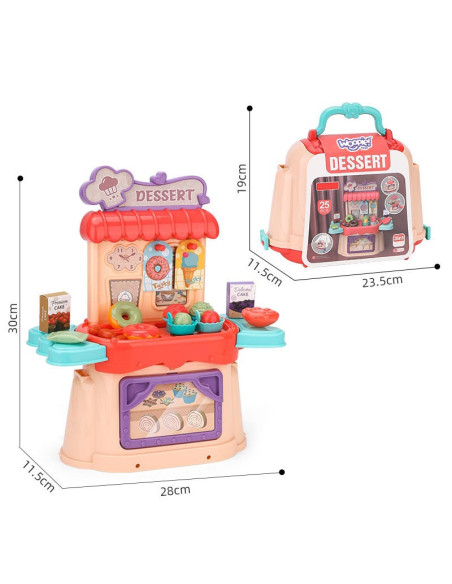 WOOPIE Cukiernia Lodziarnia Walizka 3w1 Torba 25 el.