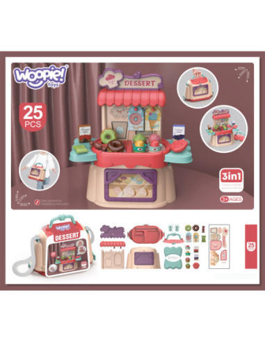 WOOPIE Cukiernia Lodziarnia Walizka 3w1 Torba 25 el.