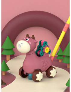 WOOPIE Pchacz Krówka do Pchania z Dźwiękiem i Bańkami Mydlanymi Różowa 2