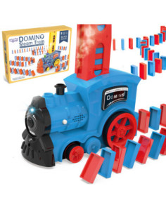 WOOPIE Electric Train Locomotive for Domino Blocks with Steam 80 pcs.