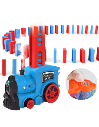 WOOPIE Elektryczna Ciuchcia Lokomotywa do Klocków Domino z Parą 80 el.