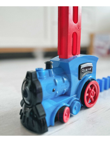 WOOPIE Elektryczna Ciuchcia Lokomotywa do Klocków Domino z Parą 80 el.