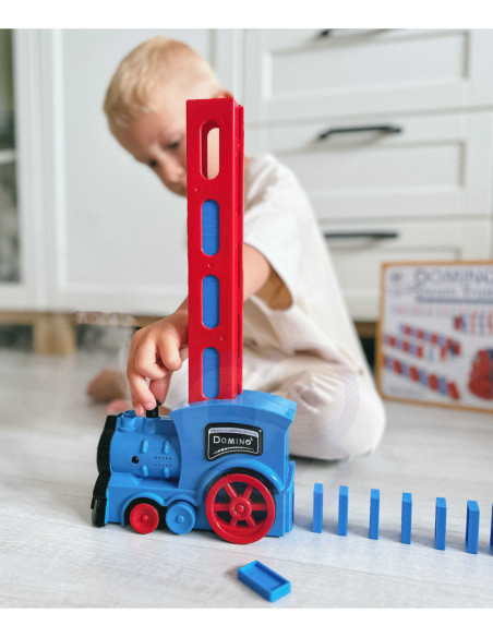 WOOPIE Elektryczna Ciuchcia Lokomotywa do Klocków Domino z Parą 80 el.