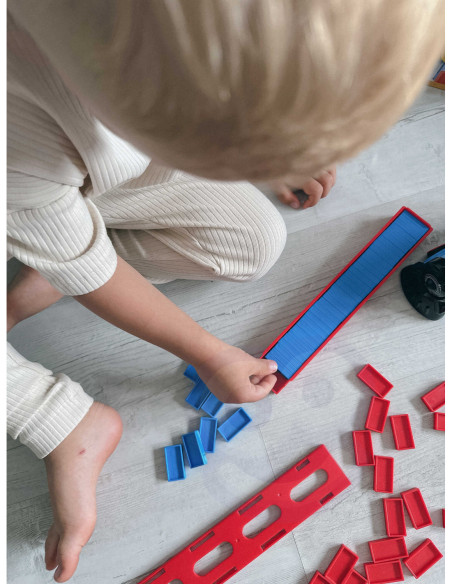 WOOPIE Elektryczna Ciuchcia Lokomotywa do Klocków Domino z Parą 80 el.