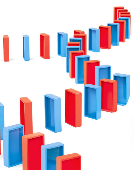 WOOPIE Elektryczna Ciuchcia Lokomotywa do Klocków Domino z Parą 80 el.