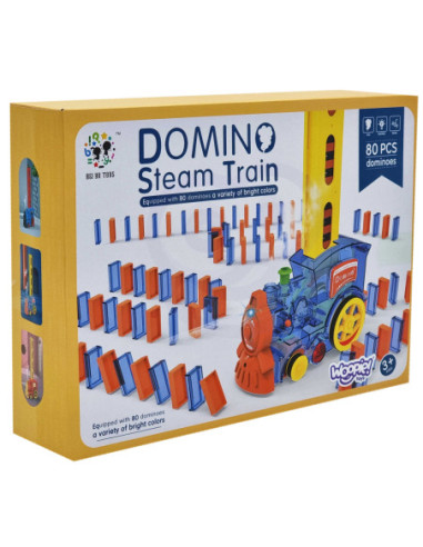 WOOPIE Elektryczna Ciuchcia Lokomotywa do Klocków Domino z Parą 80 el.