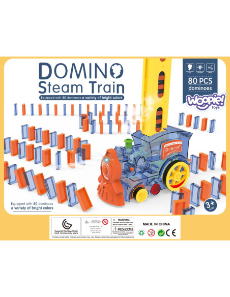 WOOPIE Elektryczna Ciuchcia Lokomotywa do Klocków Domino z Parą 80 el.