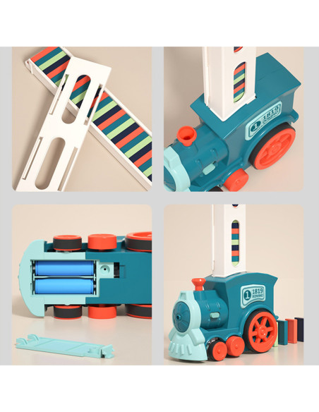 WOOPIE Elektryczna Ciuchcia Lokomotywa do Klocków Domino 62 el.