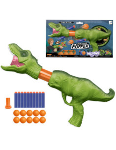 WOOPIE Ball Gun Foam Balls and Darts Automatic Launcher Dinosaur 22 pcs.