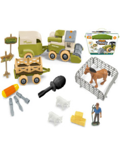 WOOPIE Farm Construction Set for Assembling Harvester Stable Figures + Horse