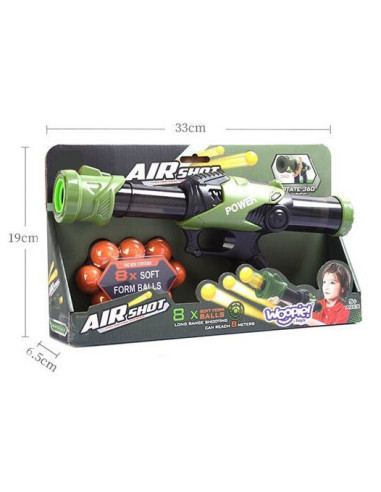 WOOPIE Pistolet na Piłki Kulki Piankowe Wyrzutnia Automatyczna 9 el.