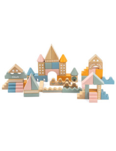 VIGA PolarB Wooden Blocks City Blocks 50 pieces Montessori