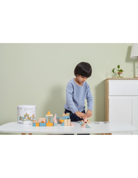 Viga PolarB Drewniane Klocki Bloki Miejskie 50 elementów Montessori