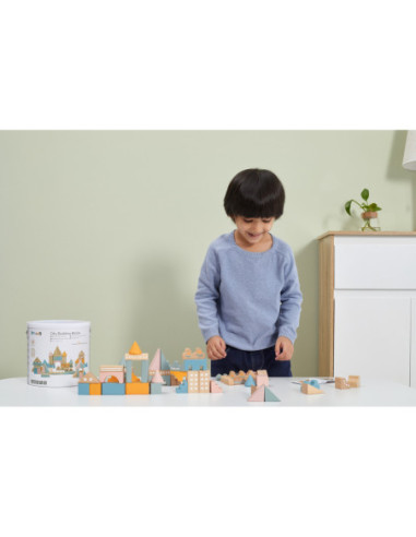 Viga PolarB Drewniane Klocki Bloki Miejskie 50 elementów Montessori